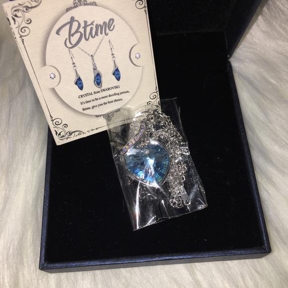 NWT!!! Btime Women's Blue Heart Necklace - Picture 3 of 8